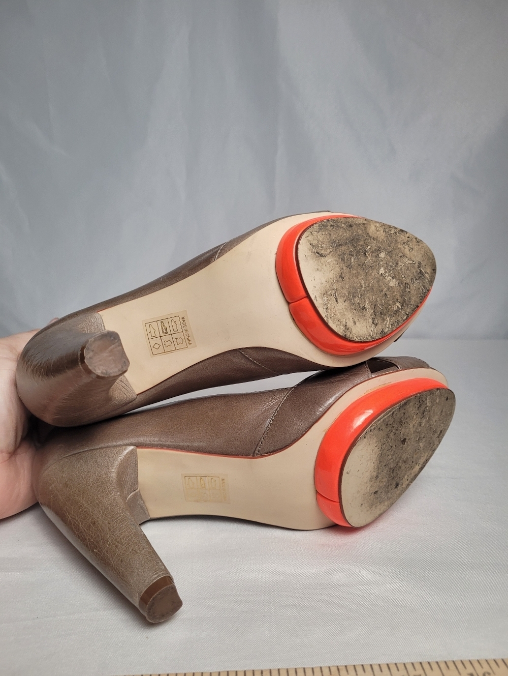 Pin Up Retro Farylrobin Leather Peeptoe Platform Heels Women's Size 8.5 - Picture 6 of 9